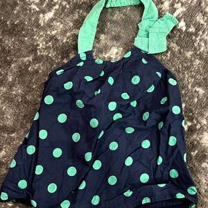 Old Navy Navy and Green Polka Dot Top